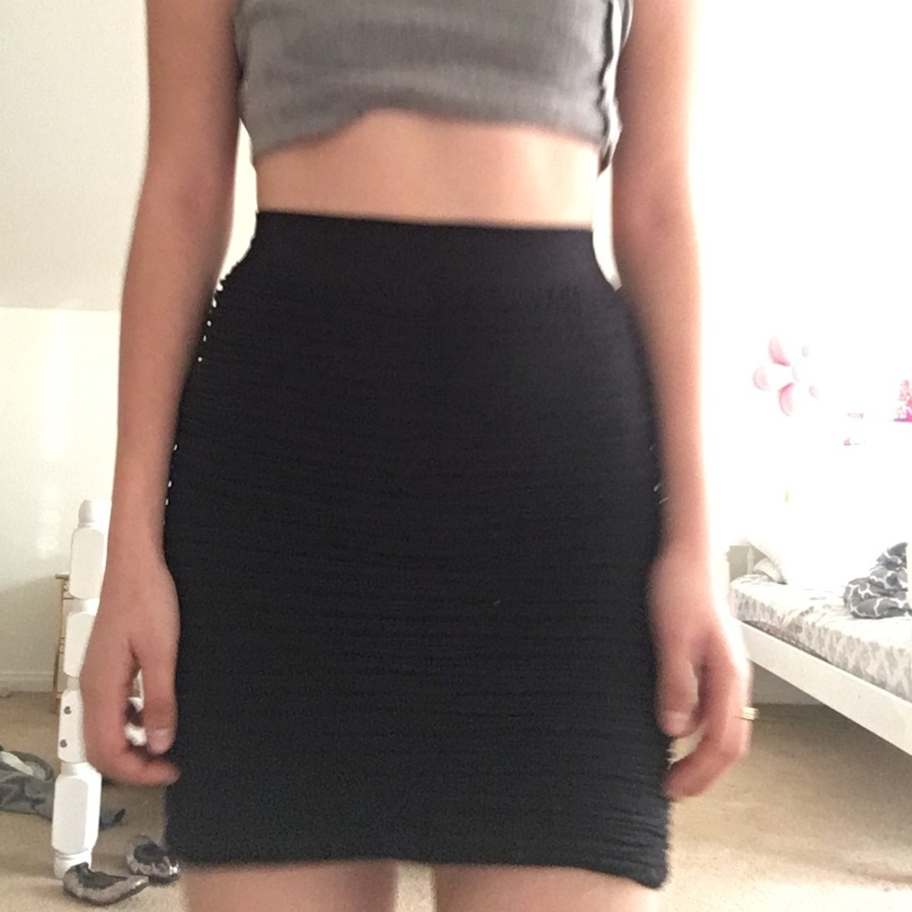 Black mini skirt